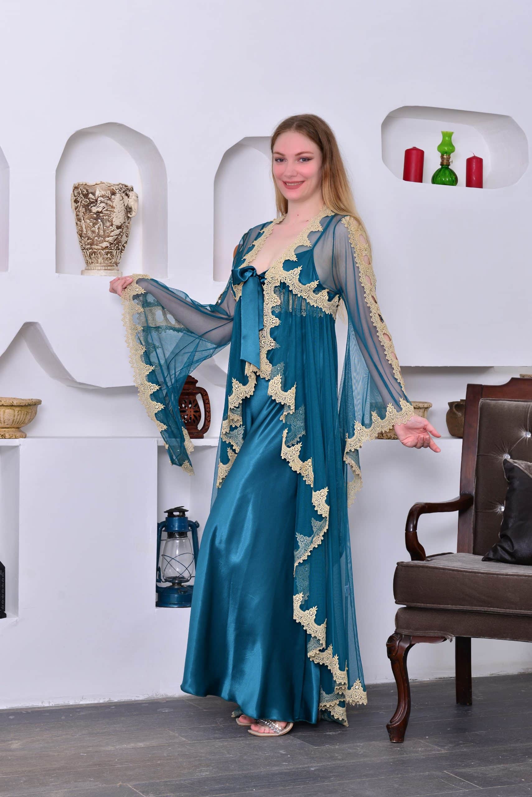 1802-2 (5) Long nightgown for the bride - الصورة 1