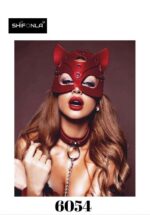 ⁦Leather masquerade mask with accessories⁩ - الصورة ⁦2⁩