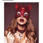 Leather masquerade mask with accessories