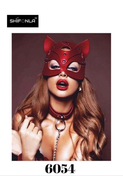 Leather masquerade mask with accessories
