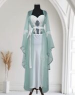 ⁦صبحلك ساتان طويل  مع مشلح من التول و المطرزات الفاخرة⁩ - الصورة ⁦2⁩