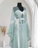 ⁦صبحلك ساتان طويل  مع مشلح من التول و المطرزات الفاخرة⁩ - الصورة ⁦8⁩